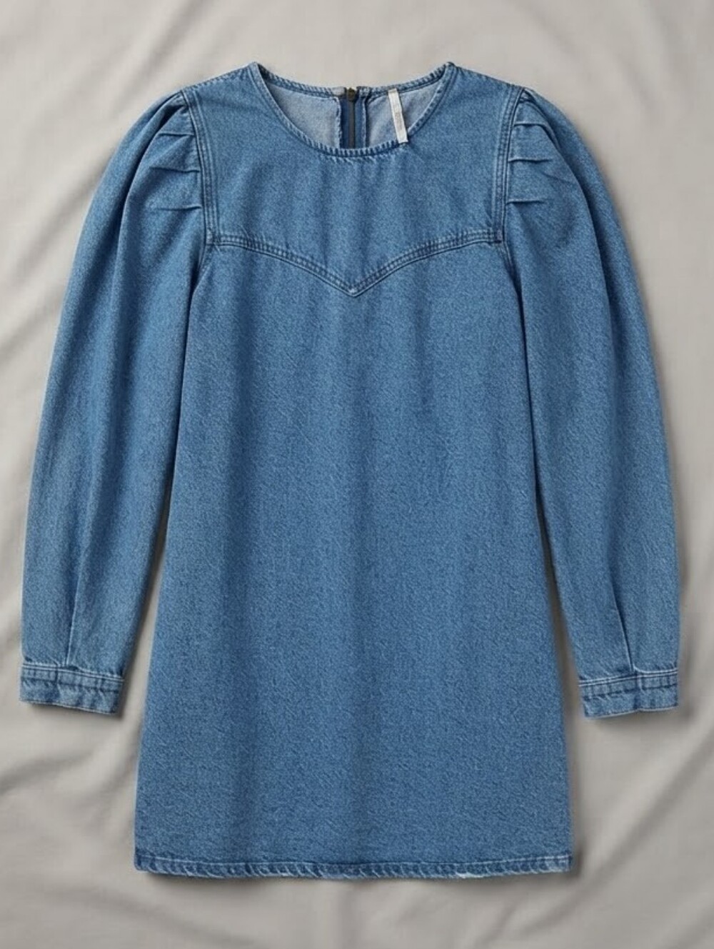 Free People Blue Long-Sleeve Denim Tunic Dress
